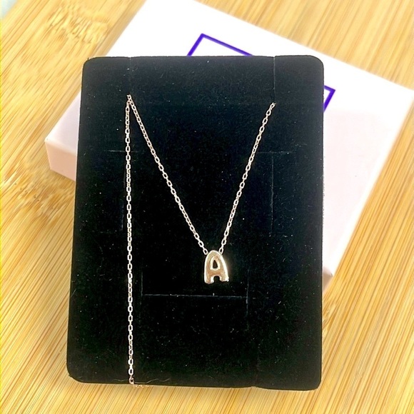 Brand New 14K Gold Plated Sterling Silver Bubble Letter Balloon “A” Necklace - Picture 14 of 15